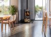 A living space with a Nectre wood stove